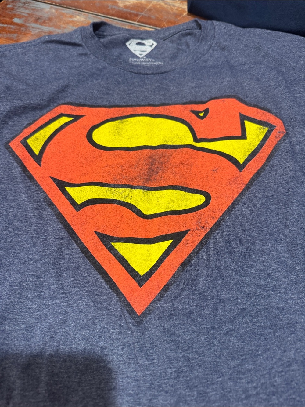 DC Comics Kids Short Sleeve Tee in Navy with Red & Yellow Superman Shield